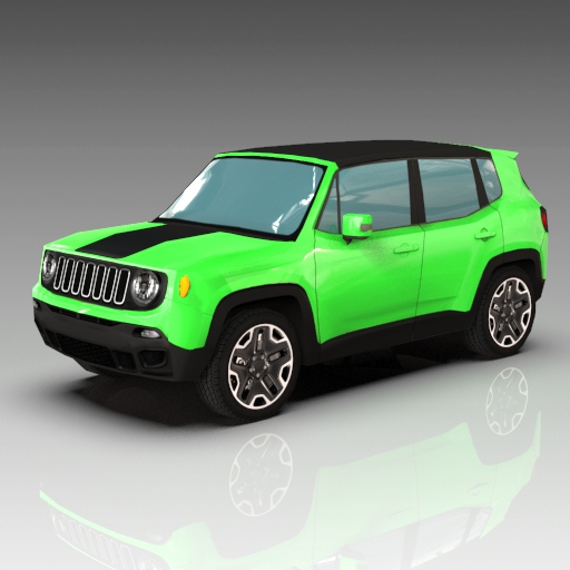 Jeep Renegade Low Poly. 