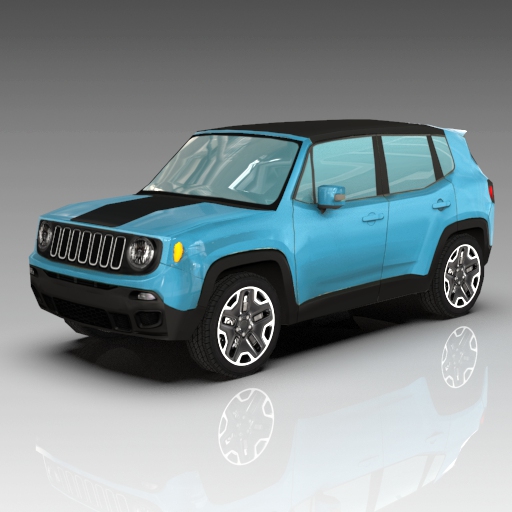 Jeep Renegade Low Poly. 