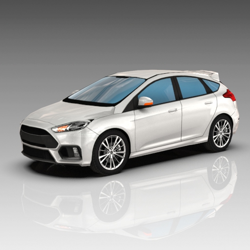 Ford Focus Low Poly Set. 