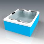 Approximately square hot tub / 
jacuzzi. It's act...