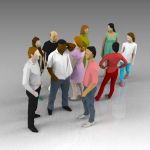 Very low poly group of people for 
mass-populatio...