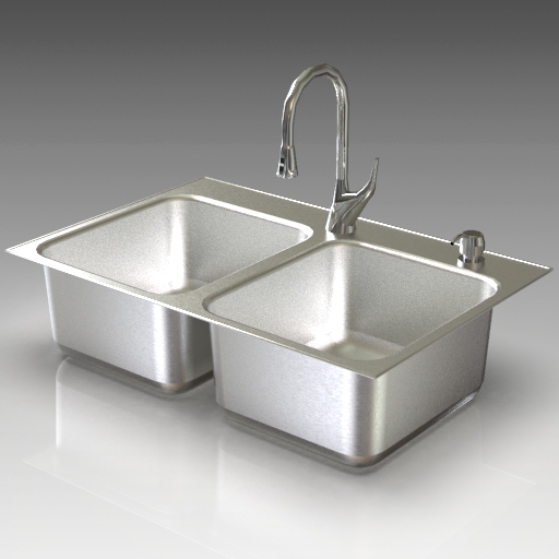 Generic Double Bowl Sink. 