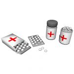 Two types of medical pill compartments and strips ...