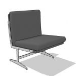 Sleek leather uphostered chair for waiting and rec...