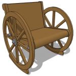 Burmese teak bullock cart wheel design rocking cha...