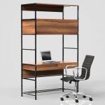 Industrial Modular Wall Desk (chair 
and computer...