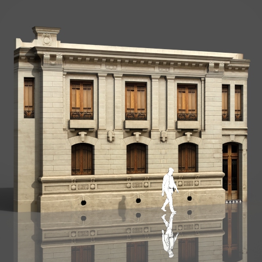 Neo Classical Facade 10. Textured low 
poly model.... 