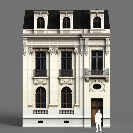 Neo Classical Facade 50 (full 
textured, low poly.... 