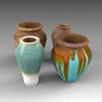 A selection of large pots, glazed and 
unglazed. ...