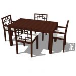 Parsons Dining Set. Polycount is for complete set,...