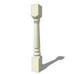 Turned timber baluster 29" high x 3.5" s...