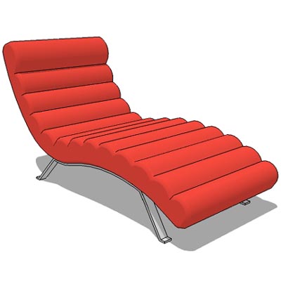 Fabric upholstered chaise lounger. 