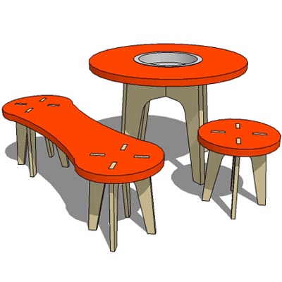 Kid's furniture set consist of 
bench,chair and t.... 