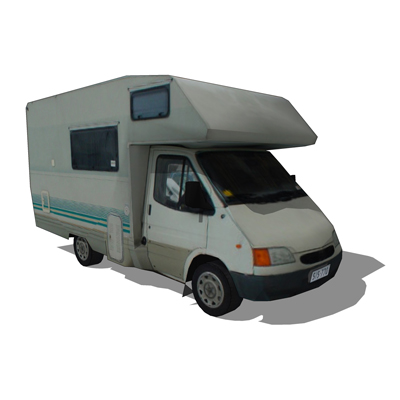 Photo real camper van (based on Ford Transit). 