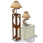 Set of table and floor lamps