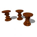 A, B and C type Eames Walnut Stools by Herman Mill...