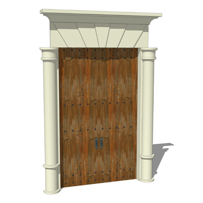 A spanish/colonial style front door with decorativ.... 