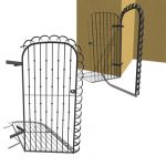 A wrought iron door that can be used to access a c...