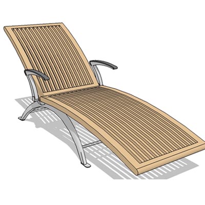 Teak with stainless steel frame, pool recliner. 