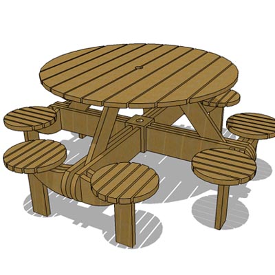 Outdoor picnic table. 