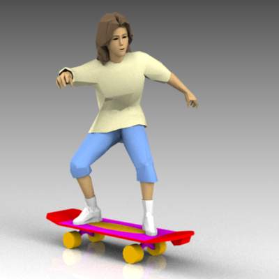 Teenager on skateboard. 