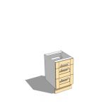 500mm wide base unit with 3 drawers,
shaker style...