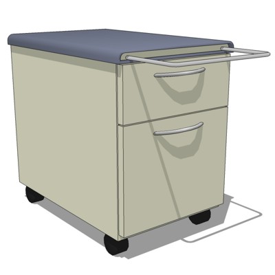 Mobile 2-Drawer File Cabinet by Steelcase. Unit ha.... 