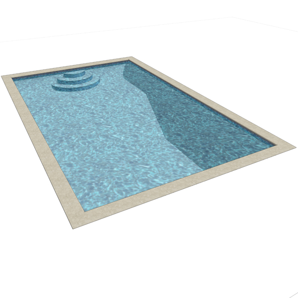 Rectangular pool. It will cut hole if placed direc.... 