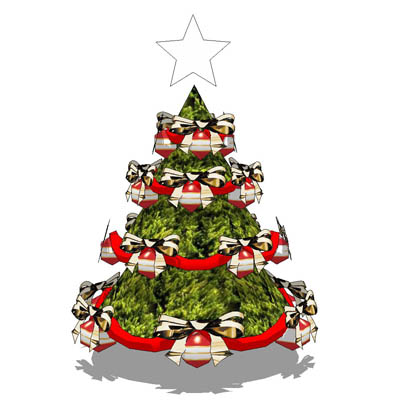 Low poly cartoon Christmas tree.. 