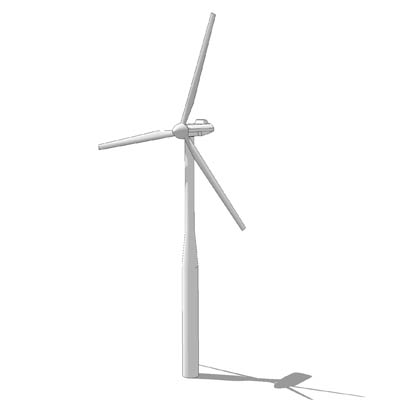 Wind turbine. Mast hight approx 120' /40m. 