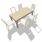 Ply dining table, chairs and low table by Vitra, d...