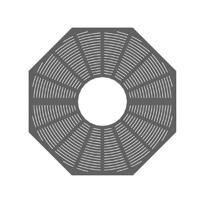 Octagonal tree grate, simple concentric pattern. T.... 