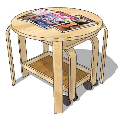 Sidetable with trolley set. 