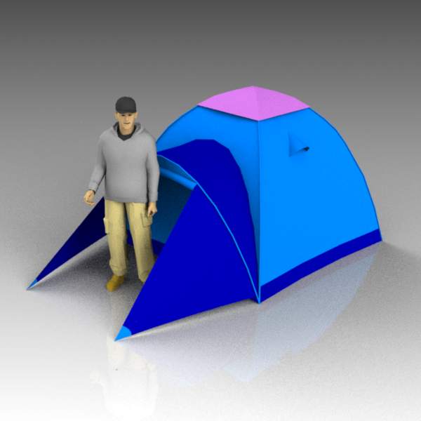 Two person tent; main section approx 7' / 2.1m squ.... 