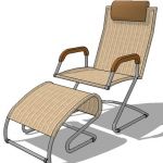 Wicker lounge chair with foot stool