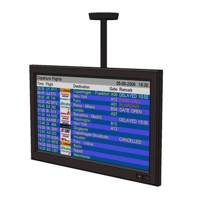 Airport flight information monitor.. 