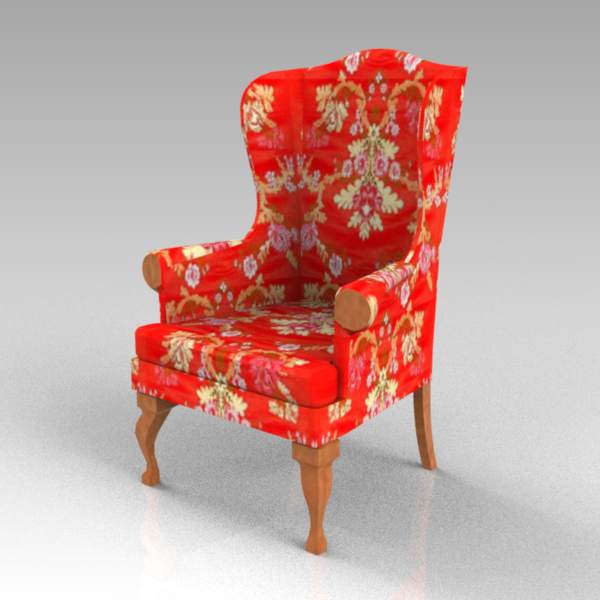 Wingback chair. 