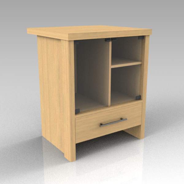 A display and storage cabinet (matches desk01). 