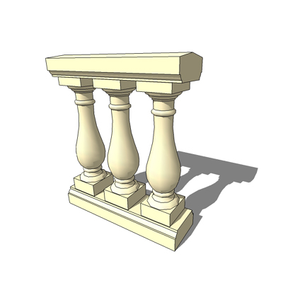 915 mm long plinth and rail with stone balusters t.... 