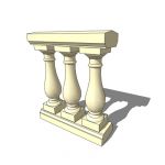 915 mm long plinth and rail with stone balusters t...