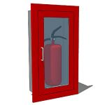 Recessed fire extinguisher cabinet