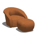Leather mini Bernardo lounge chair and ottoman; by...