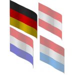 The tricolore flags of Germany, Austria, The Nethe...