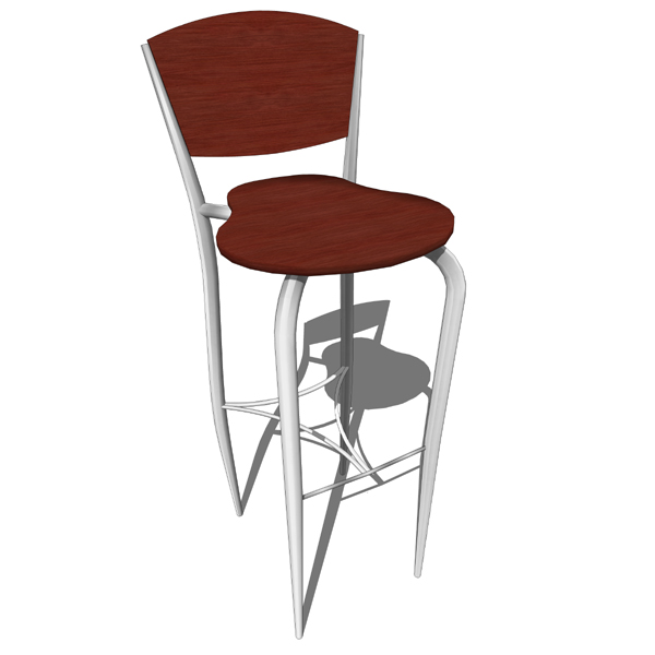 Modern bar stool. Wood and chrome.. 