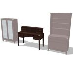 Campaign Office Set. Shown in dark wood finish.
