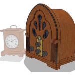 Replica antique radio and clock
