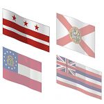 The state flags of Florida, Georgia and Hawaii, as...