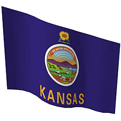 The state flags Of Kansas, Kentucky, Louisiana and.... 