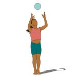 2D Face Me figure; young girl with ball.