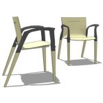 Formed Wood and Aluminum side chair based on "...